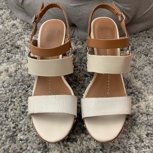 DOLCE VITA SHOES Cloth suede wedge w/leather upper